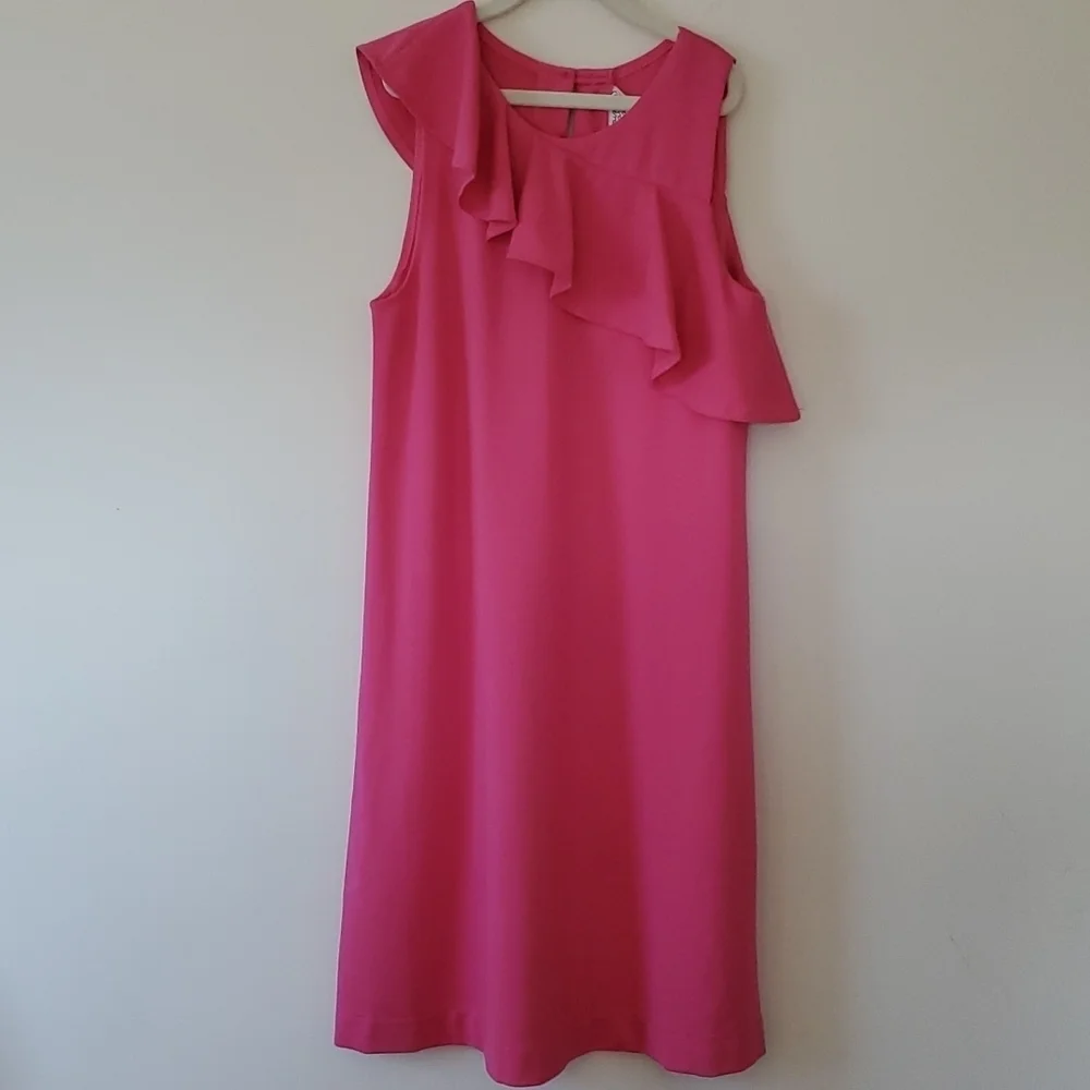 Deux Par Deux girls pink ruffle collar dress